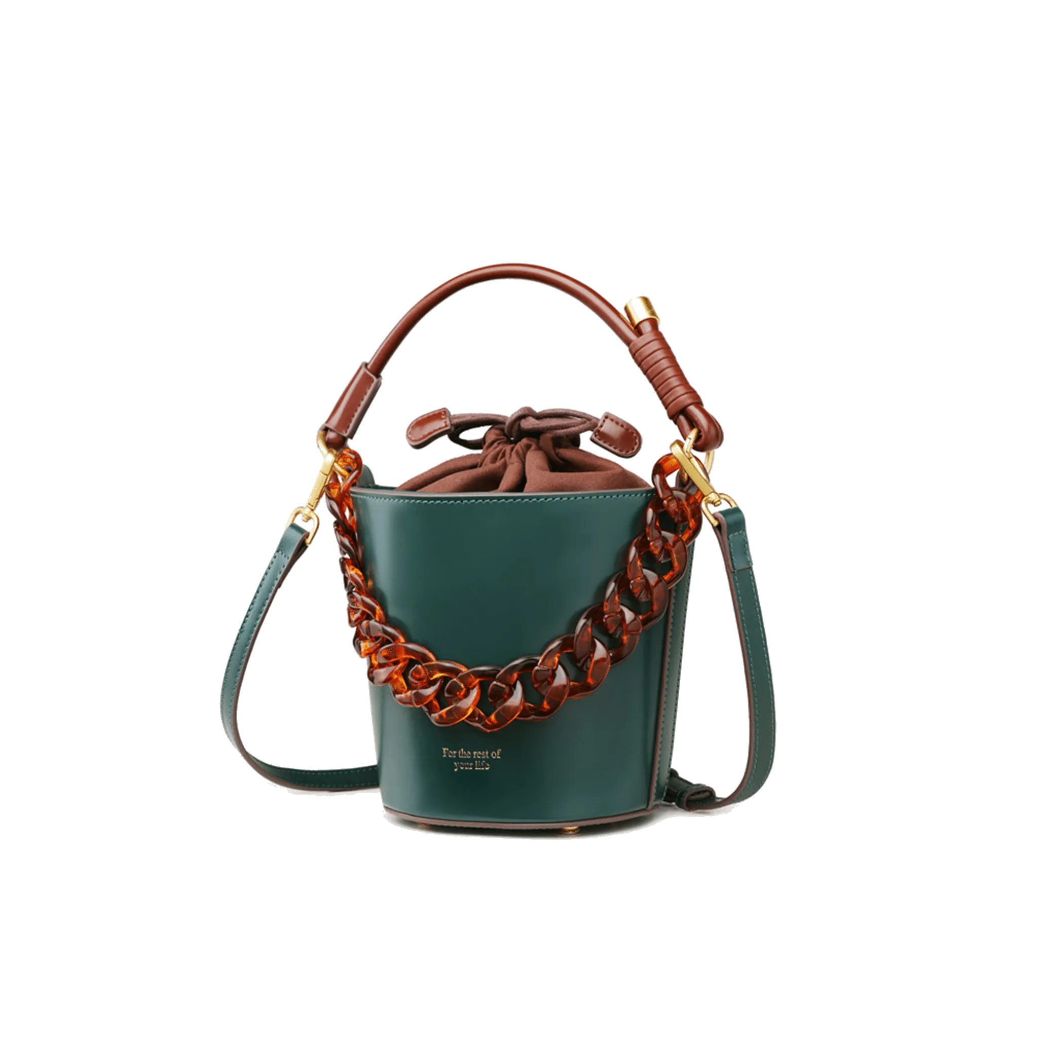 Leather Bucket Bag Crossbody Bag