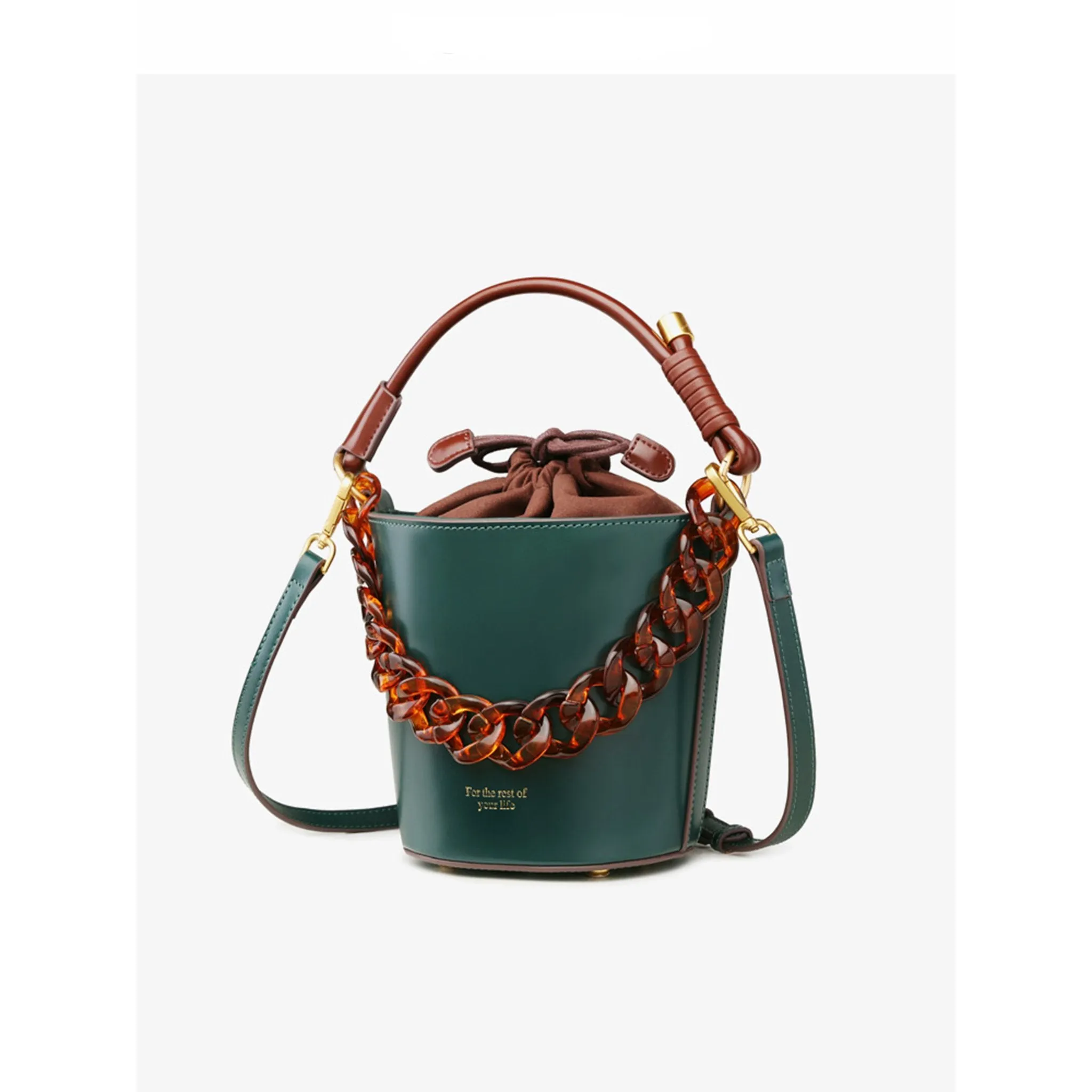 Leather Bucket Bag Crossbody Bag