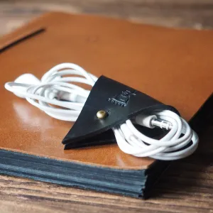 Leather Cord Holder x 2pcs #Black