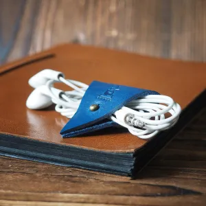 Leather Cord Holder x 2pcs #Blue