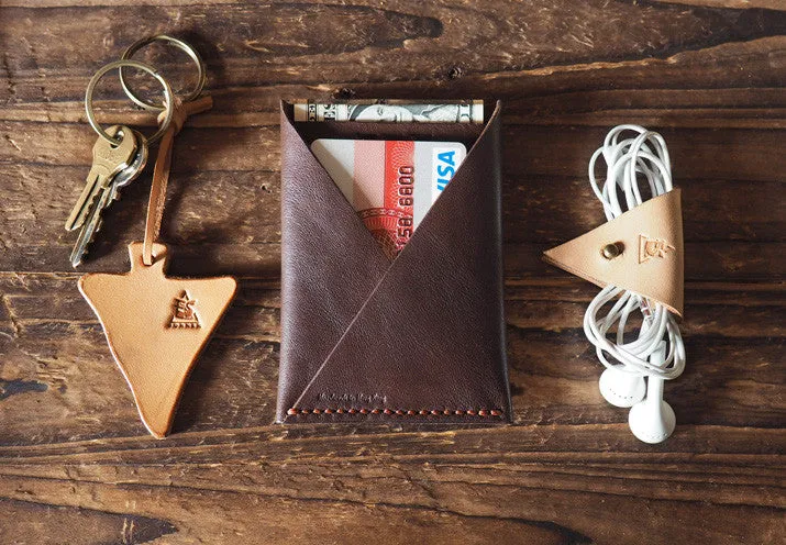 Leather Cord Holder x 2pcs #Brown