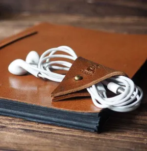Leather Cord Holder x 2pcs #Brown