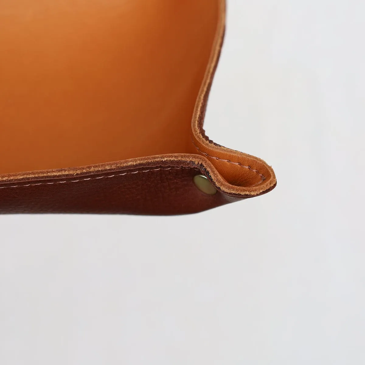 Leather Valet Tray in Rust & Sienna