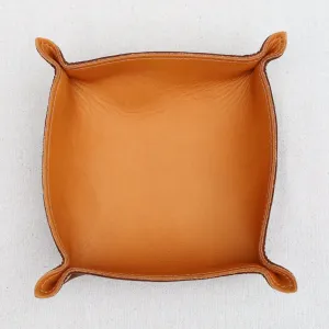 Leather Valet Tray in Rust & Sienna