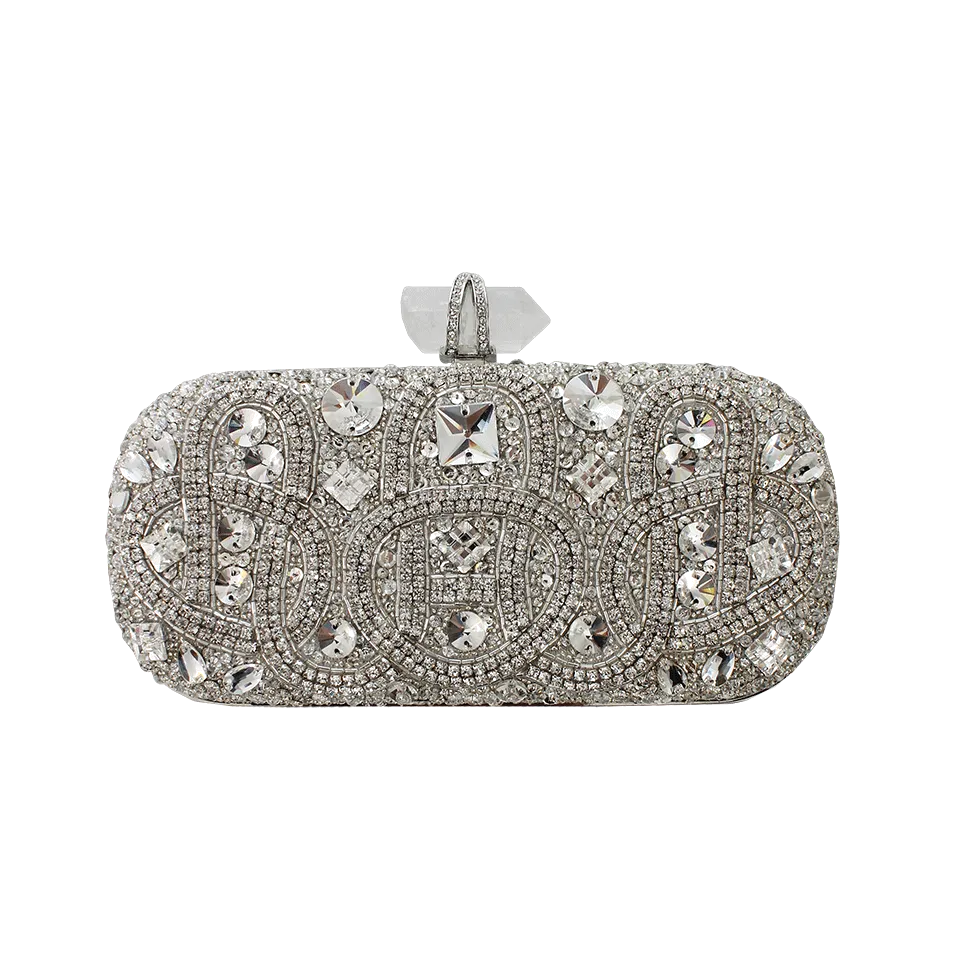 Lily Crystal Embroidered Clutch