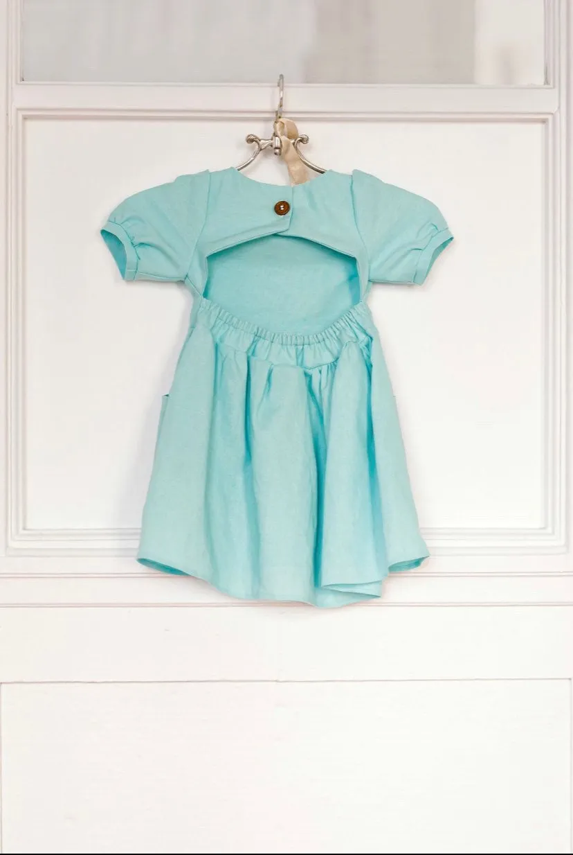 Linen Girl's Summer Dress. Made in Canada by Oakley Rae Handmade