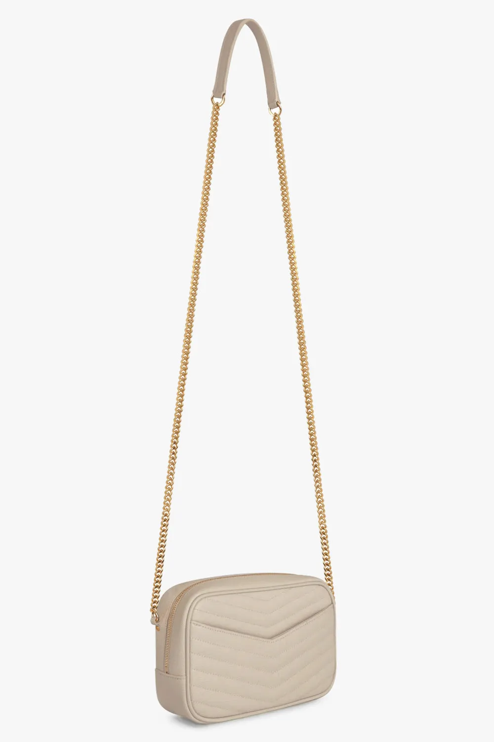 LOU MINI QUILTED CAMERA BAG | CREMA SOFT/GOLD