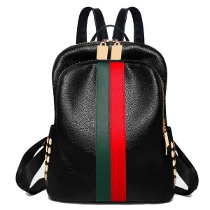 Luxury Famous Women Leather Backpack, Tricolor