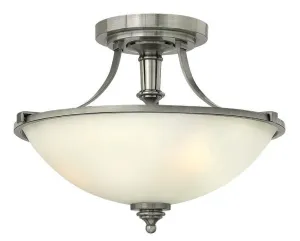 Marshes Antique Nickel and Opal Glass Semi-Flush - ID 6118