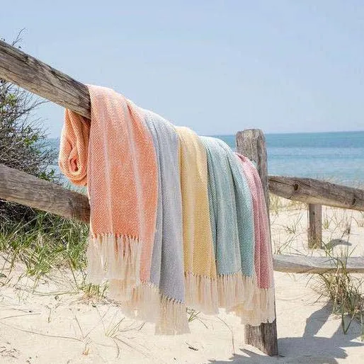 Mermaid Turquoise Handwoven Cotton Throw