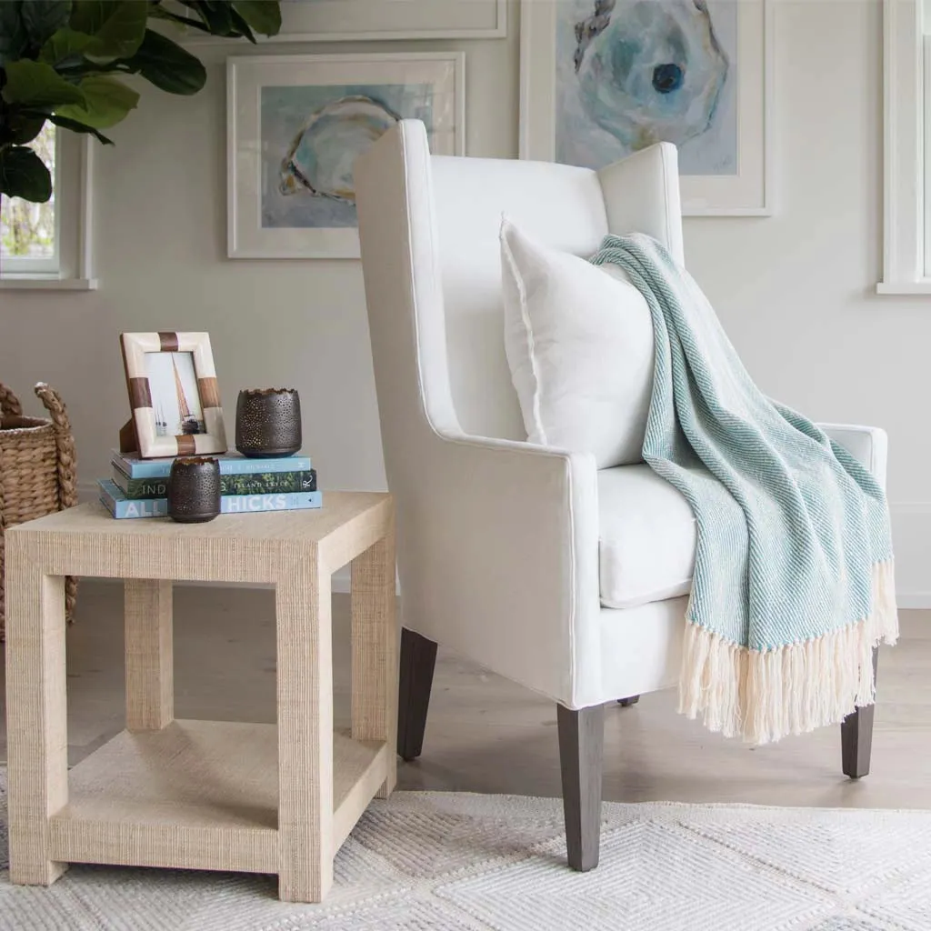 Mermaid Turquoise Handwoven Cotton Throw