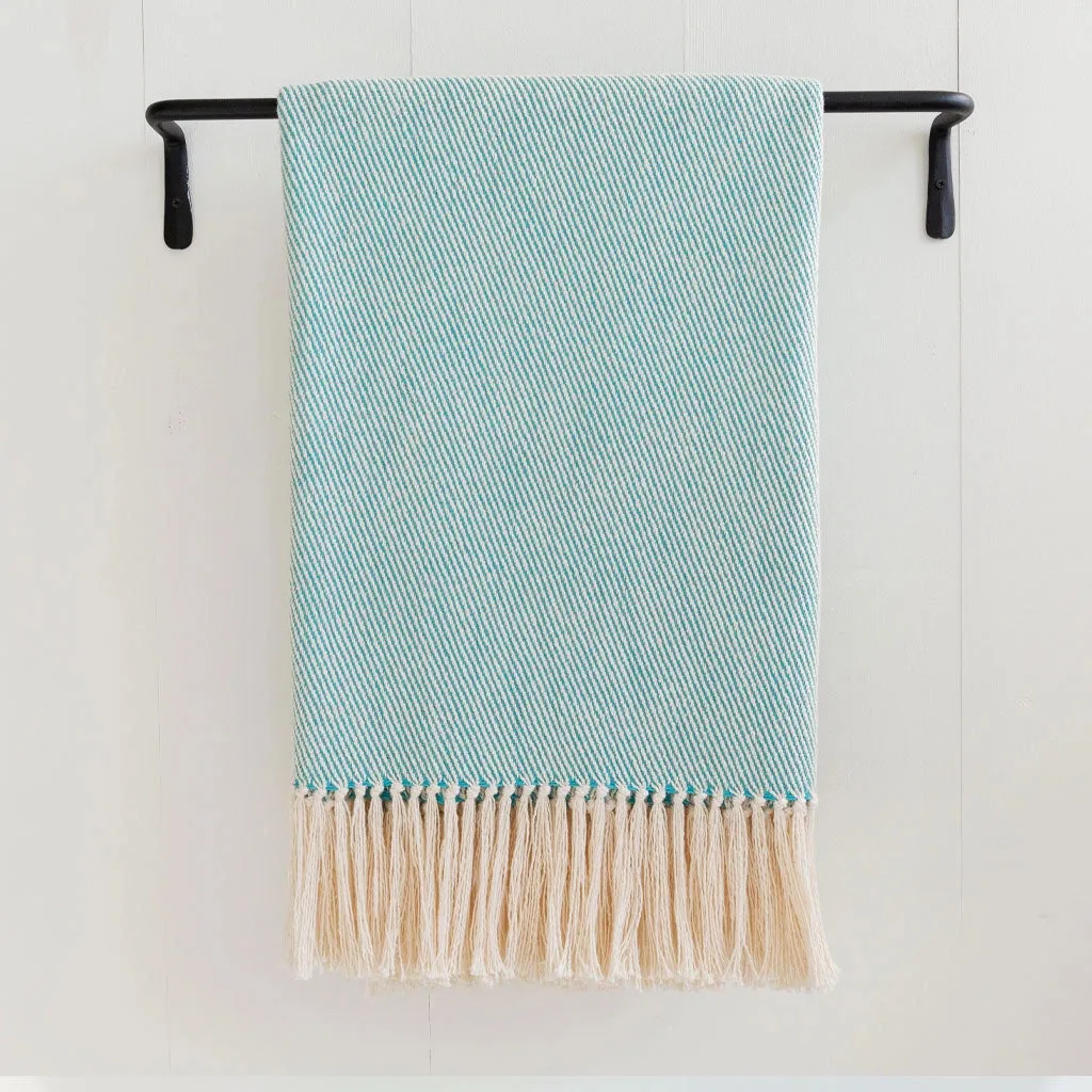 Mermaid Turquoise Handwoven Cotton Throw