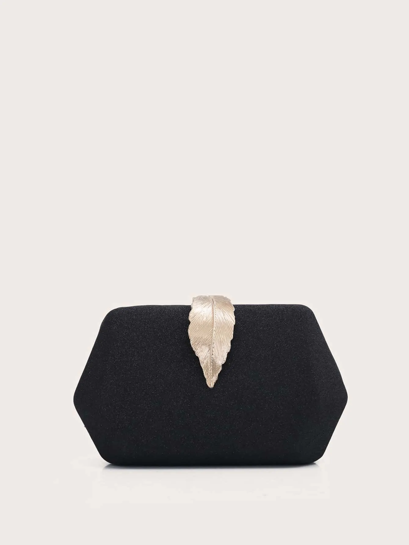 Metal Leaf Decor Chain Box Bag