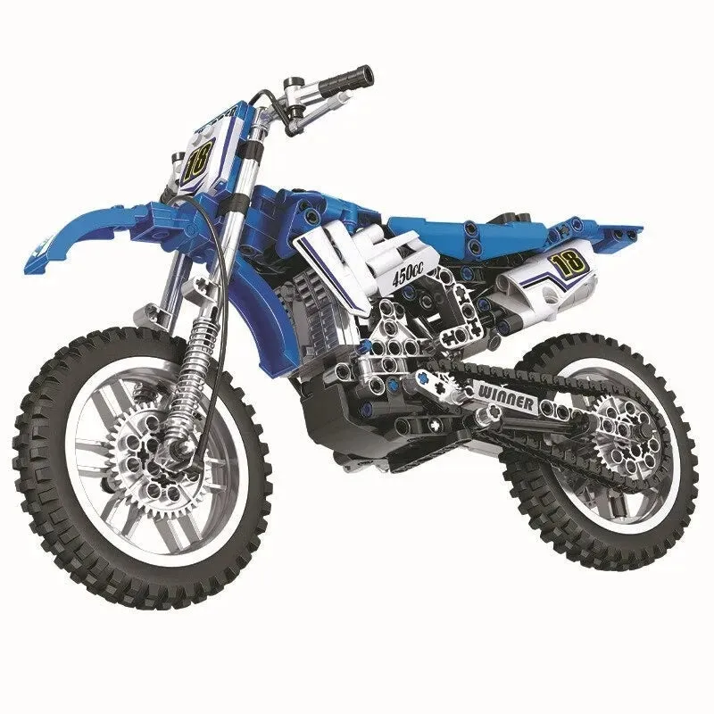 MOC Creator City Moto Cross Motorcycle Bricks Toys