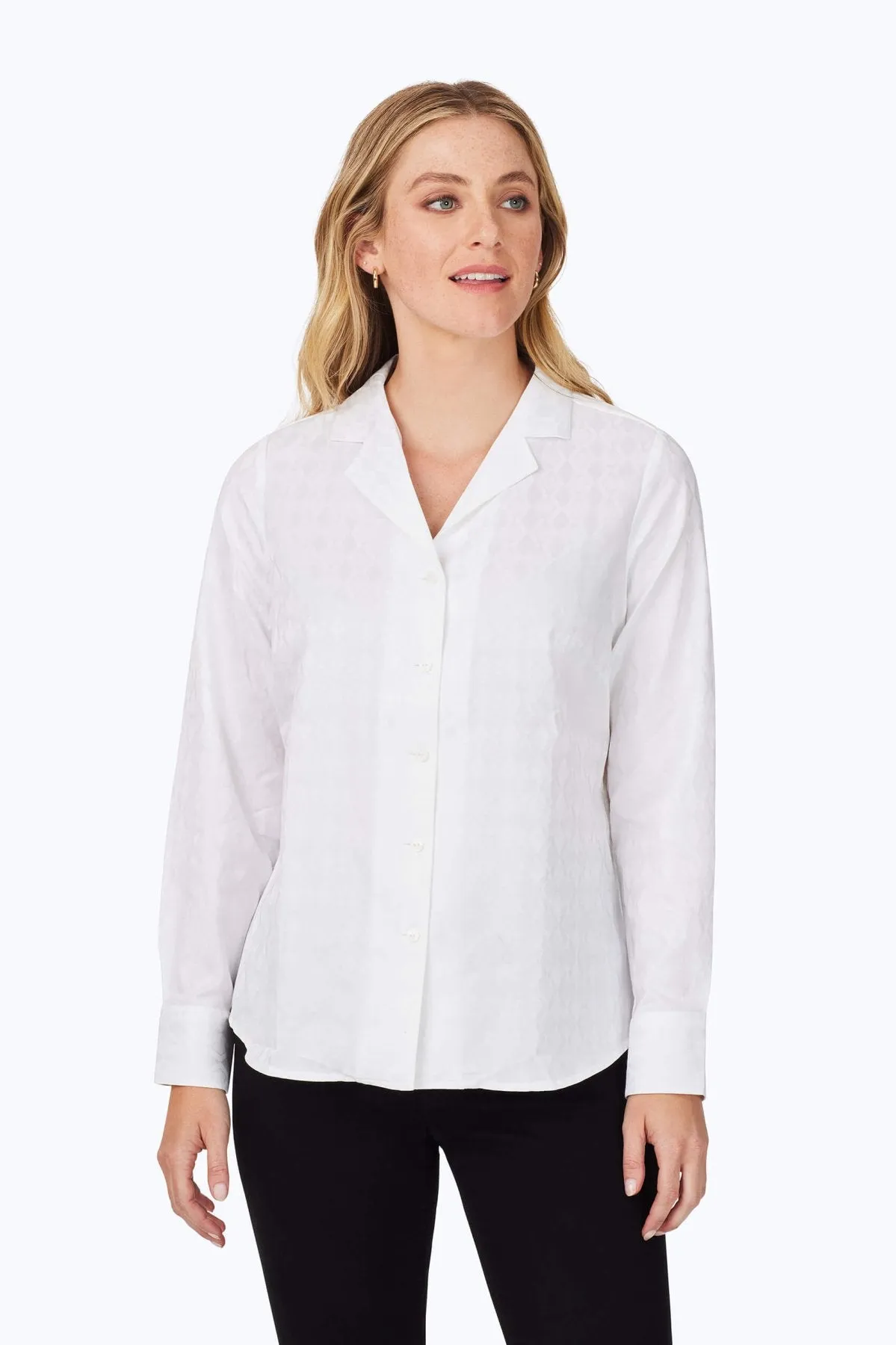 Monica No Iron Geo Jacquard Shirt
