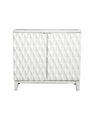 Moody Accent Cabinet with Carved Door Antique White