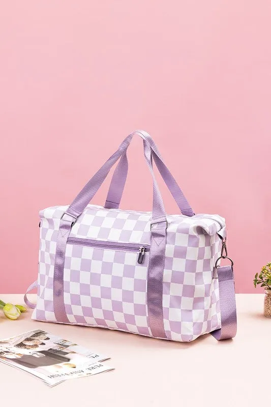 MQTIME  -  Checkered Multi-Pocket Travel Bag