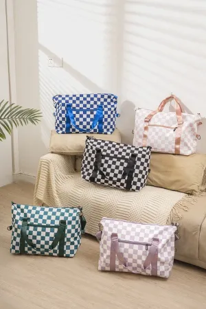 MQTIME  -  Checkered Multi-Pocket Travel Bag