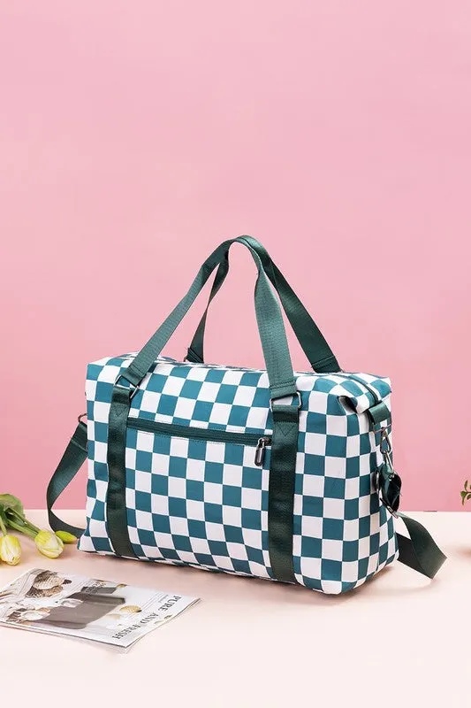 MQTIME  -  Checkered Multi-Pocket Travel Bag