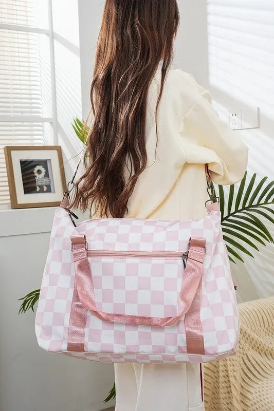 MQTIME  -  Checkered Multi-Pocket Travel Bag