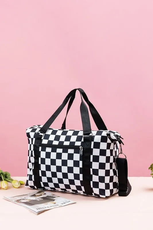 MQTIME  -  Checkered Multi-Pocket Travel Bag