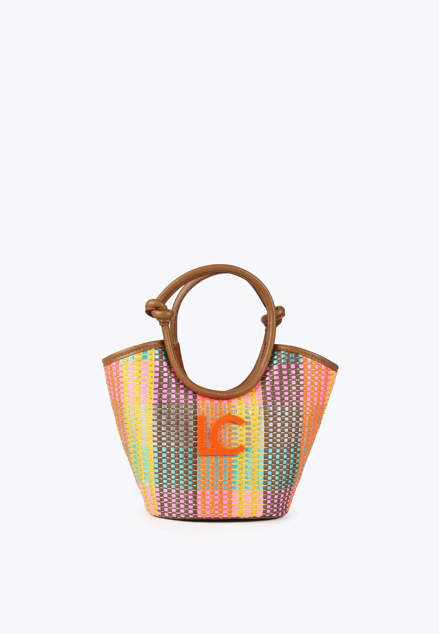 Multicoloured basket-style crossbody bag