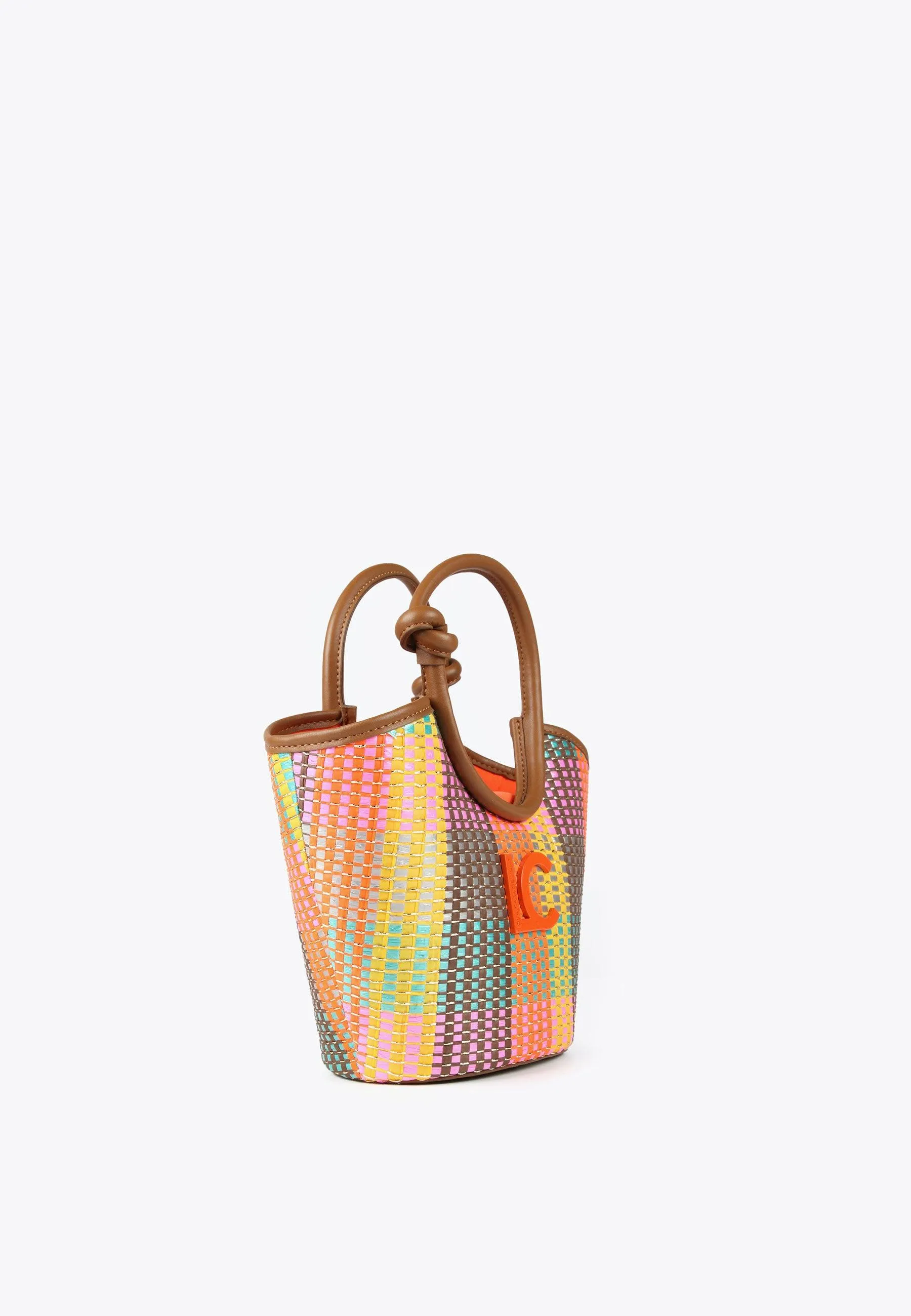Multicoloured basket-style crossbody bag