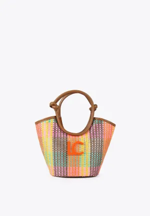 Multicoloured basket-style crossbody bag