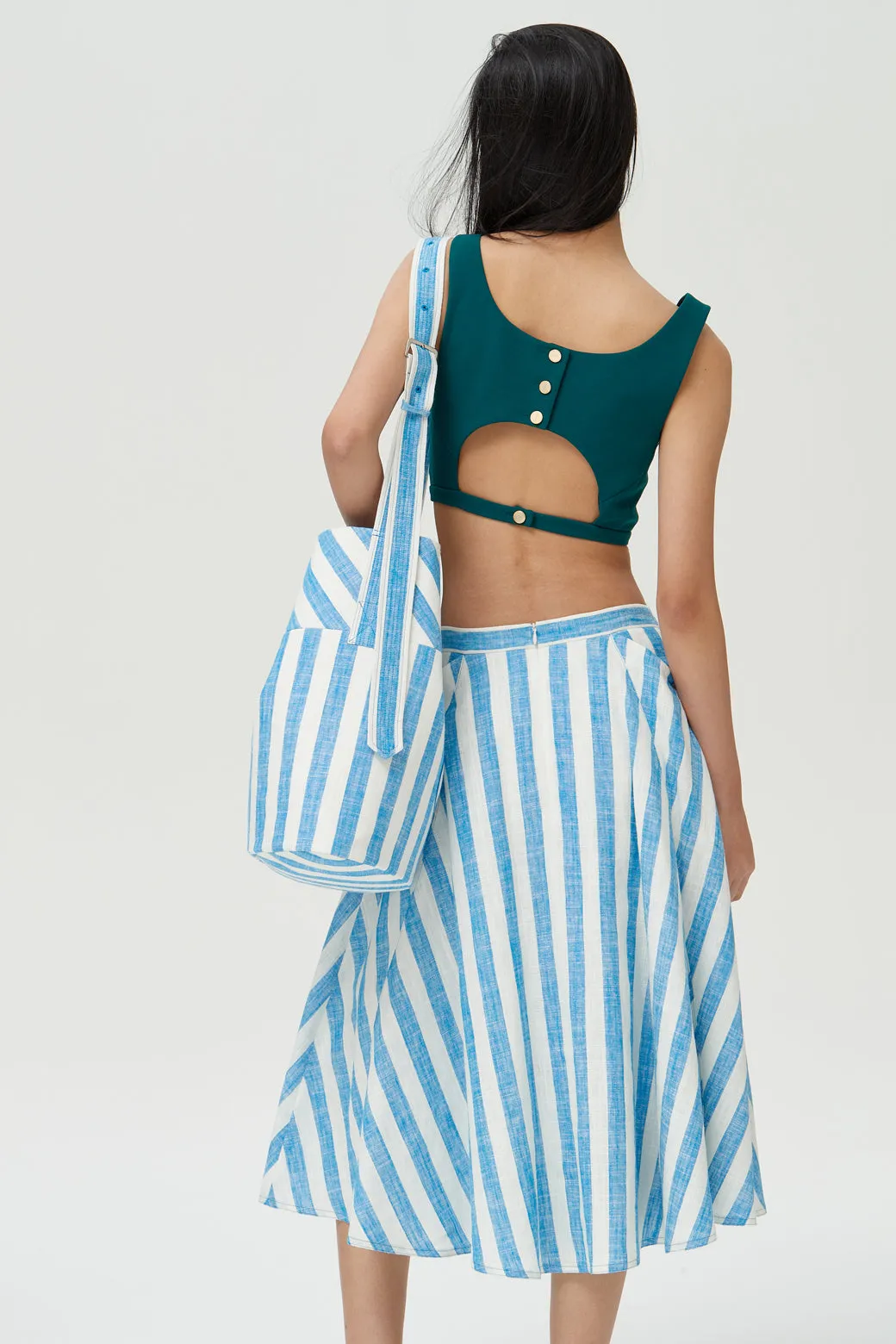 'O' BEACH STRIPE BUCKET BAG