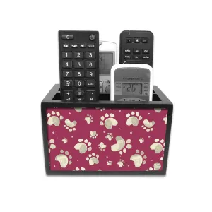 Organizer For TV AC Remotes -Paw Tattoos Red
