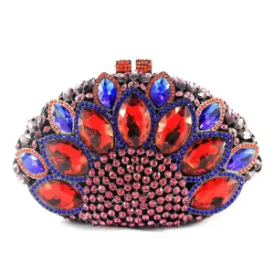 Peacock Shape Diamond crystal Evening Clutch Bag