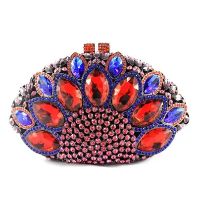 Peacock Shape Diamond crystal Evening Clutch Bag