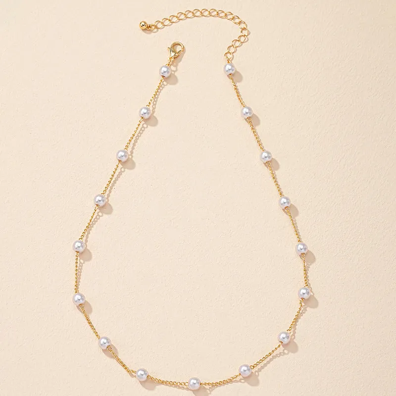 Pearl Necklace with Delicate Chain - Vienna Verve Collection