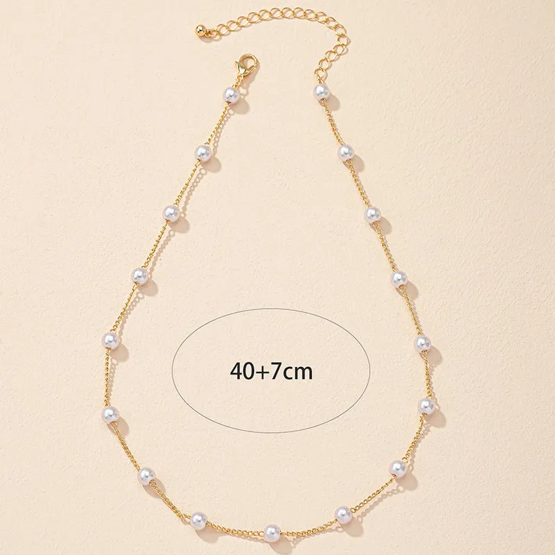 Pearl Necklace with Delicate Chain - Vienna Verve Collection