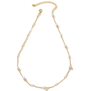 Pearl Necklace with Delicate Chain - Vienna Verve Collection