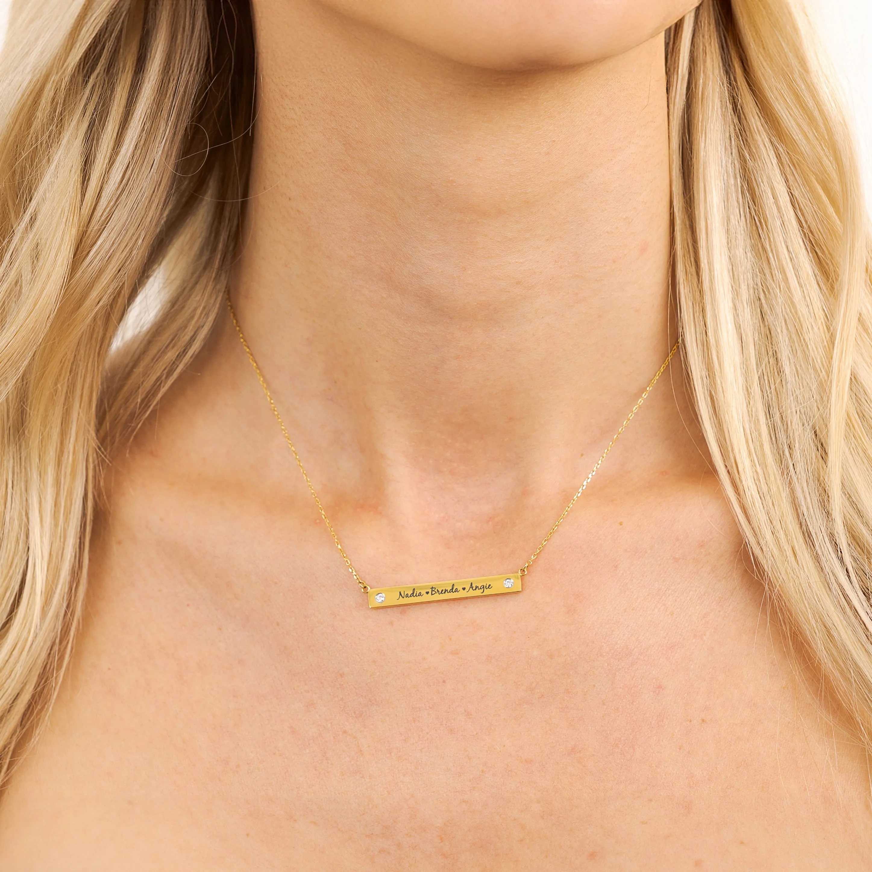 Personalized Diamond Bar Necklace