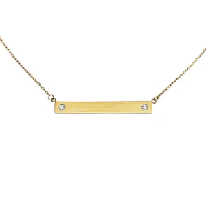 Personalized Diamond Bar Necklace