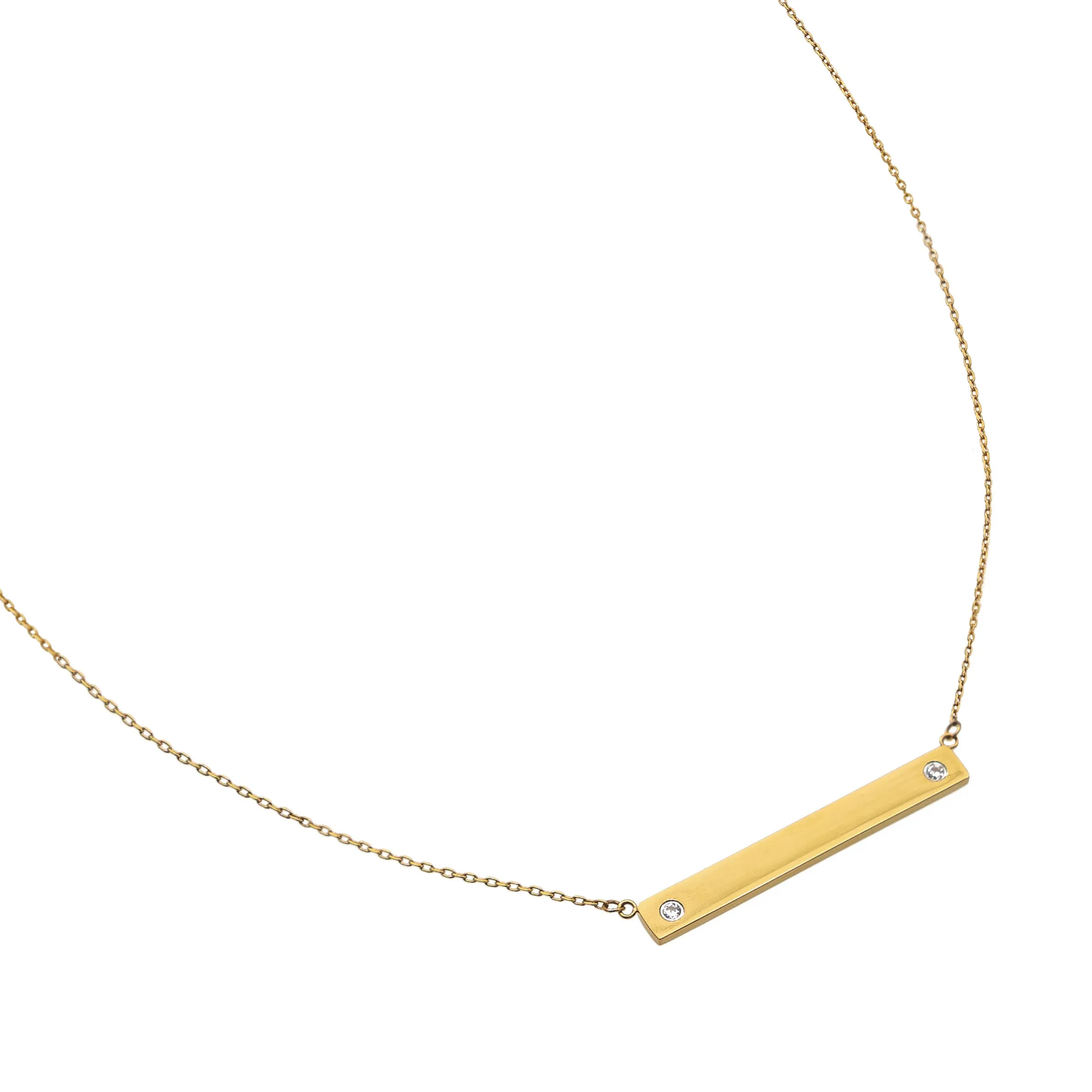 Personalized Diamond Bar Necklace