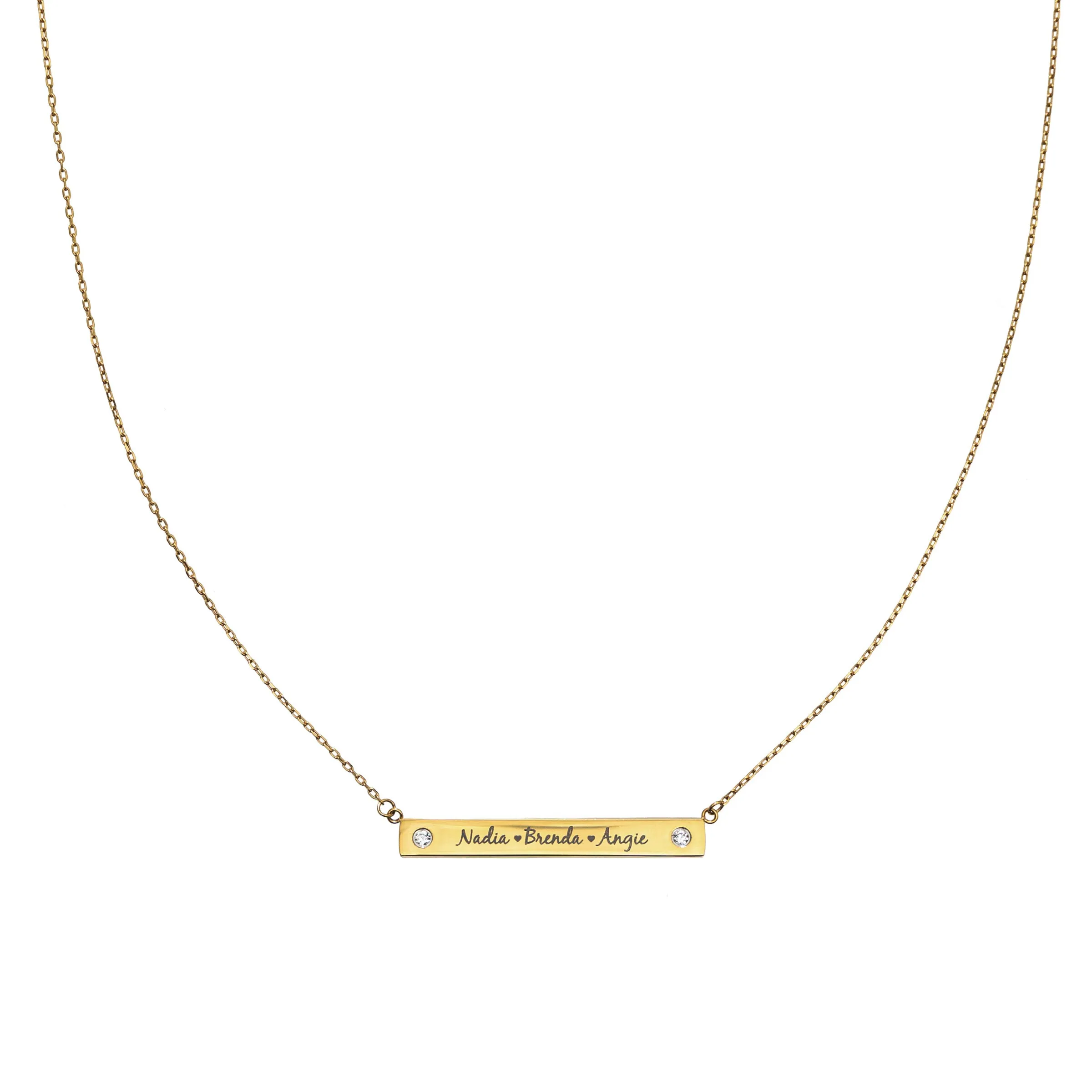 Personalized Diamond Bar Necklace
