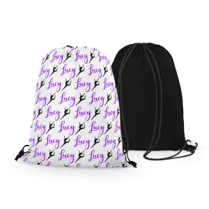Personalized Gymnast Drawstring Bag with Name