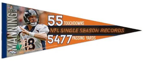 Peyton Manning "Record Smasher" Denver Broncos Premium Felt Pennant - Wincraft 2014