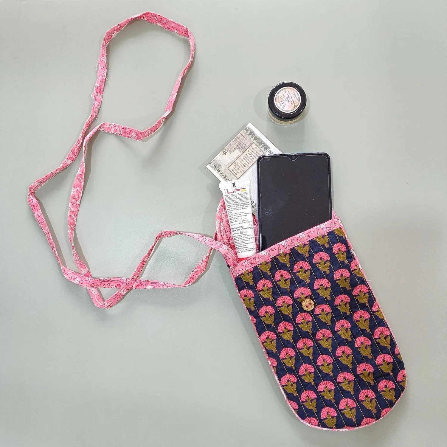 Pink & Red Spring Phone Sling