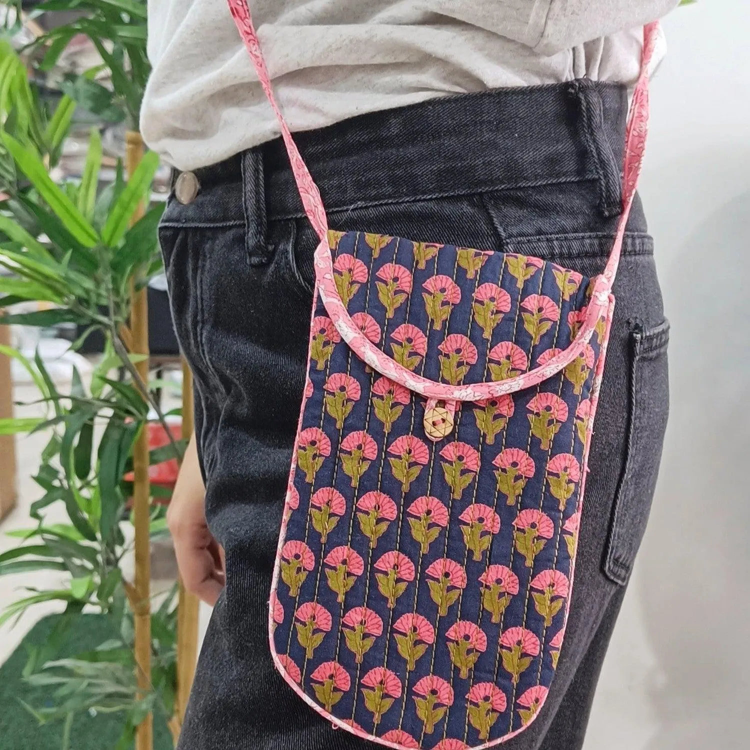 Pink & Red Spring Phone Sling