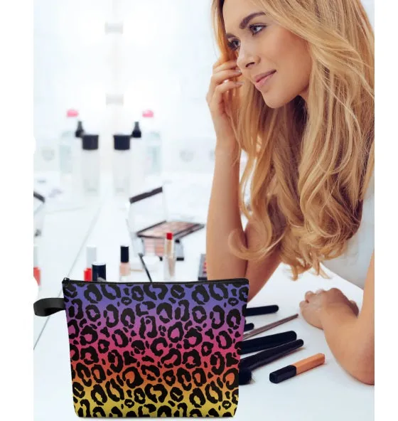 Pink Ombre Leopard Pouch Bag
