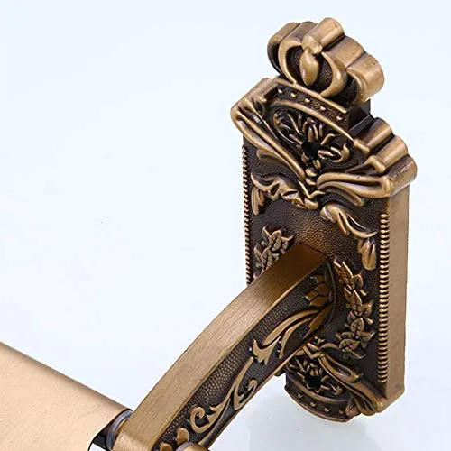Plantex Antique Aluminum Toilet Paper Roll Holder/Tissue Paper Holder for Washrtoom/Bathroom Accessories (Brass-Antique)