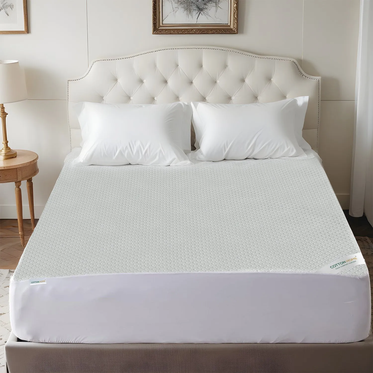 Premium Cooling Mattress Protector 200x200 35CM | Breathable & Waterproof by Cotton Home