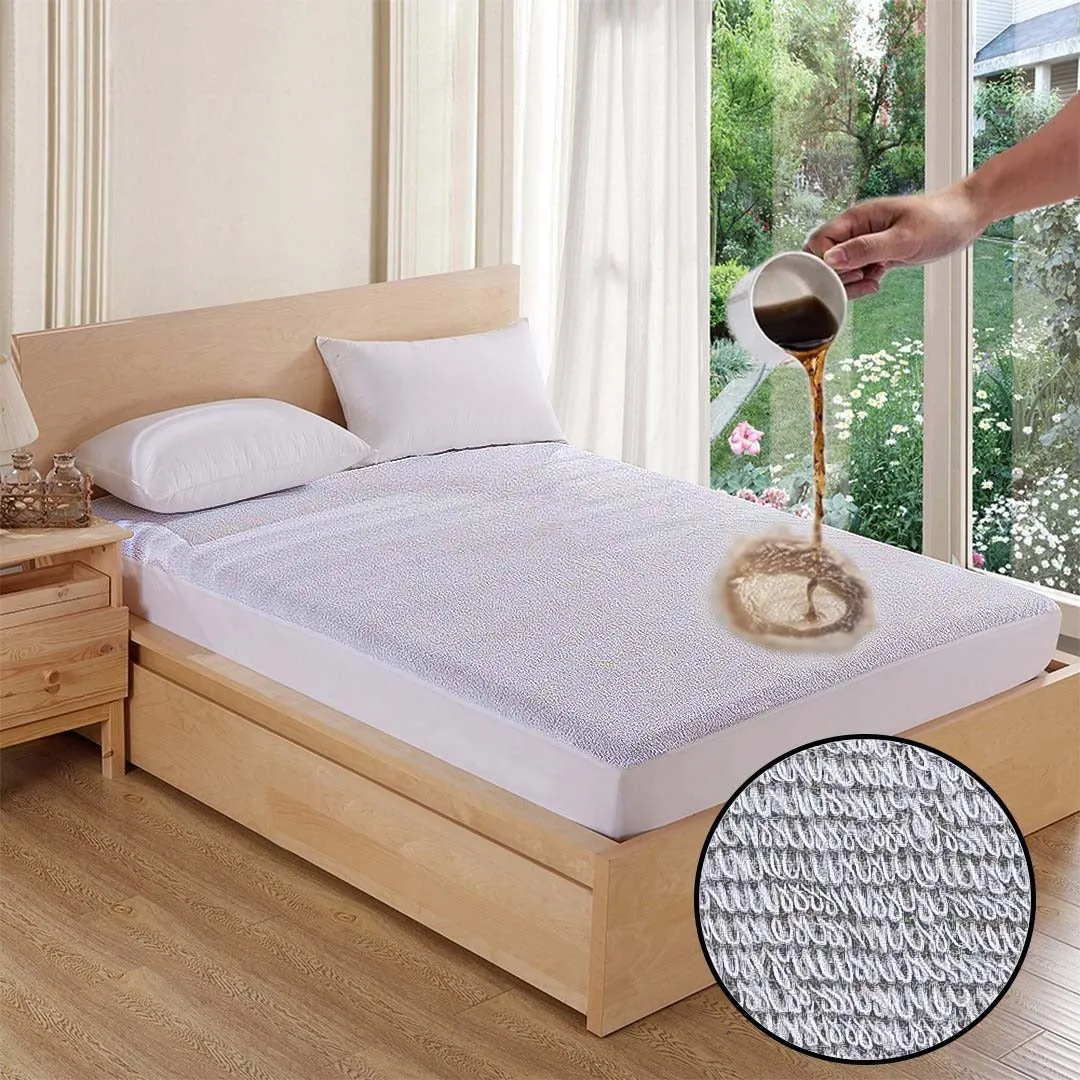 Premium Terry Cotton 100% Waterproof Fitted Mattress Protector In 4 Colors