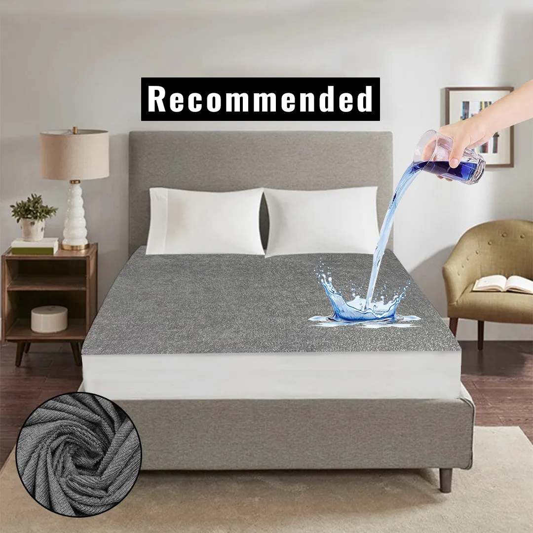 Premium Terry Cotton 100% Waterproof Fitted Mattress Protector In 4 Colors