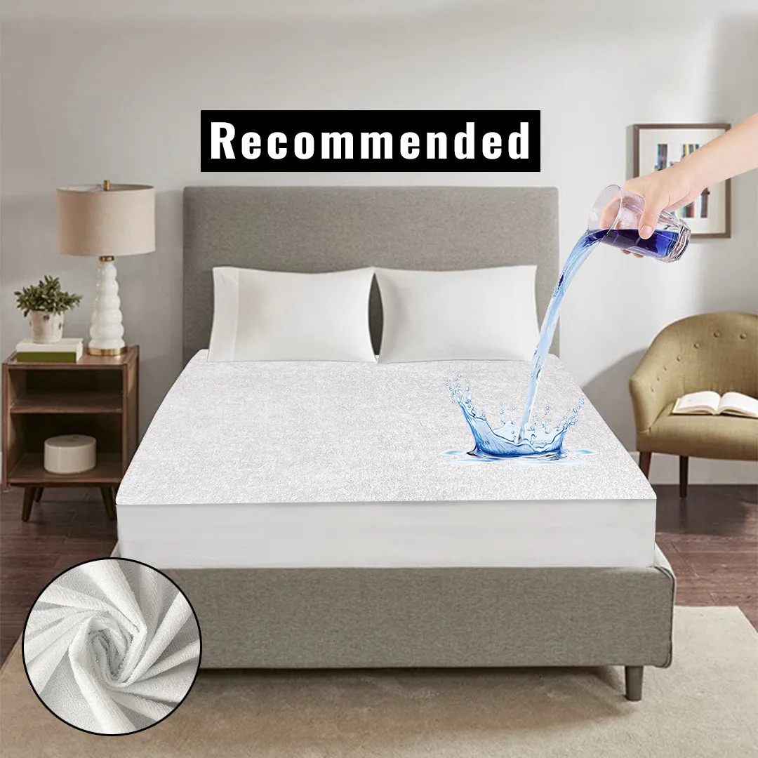 Premium Terry Cotton 100% Waterproof Fitted Mattress Protector In 4 Colors