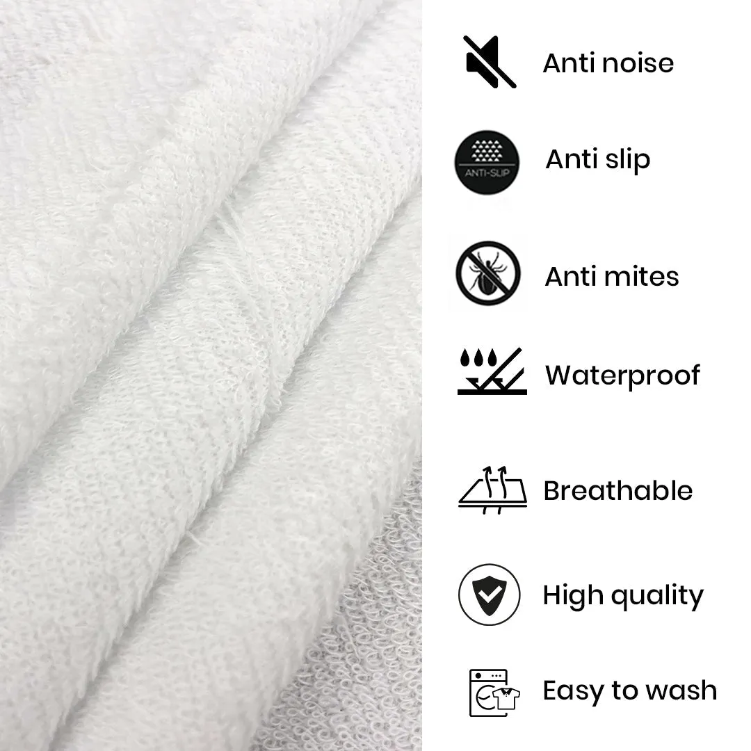 Premium Terry Cotton 100% Waterproof Fitted Mattress Protector In 4 Colors